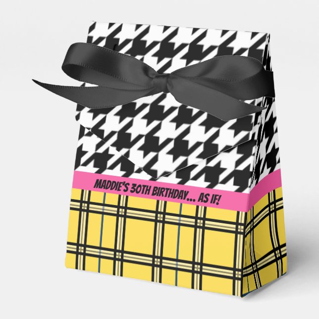 ANY AGE 90’s plaid and houndstooth party Favour Box (Front Side)