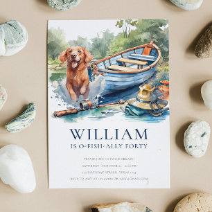 Any Age Adult Fishing Birthday Party Invitation