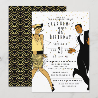 ANY AGE Art Deco/Great Gatsby/1920s Birthday Party Invitation