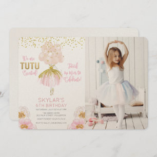 ANY AGE - Ballerina Photo Birthday Invitation