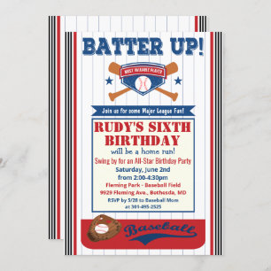 ANY AGE - Baseball Birthday Party Invitation