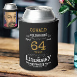 Any Age Birthday Black Gold Legendary Photo<br><div class="desc">A personalised elegant can cooler that is easy to customise for that special birthday party occasion. Add your favourite photo for a unique touch.</div>