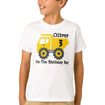 Any Age Birthday Boy Yellow Dump Truck