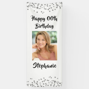 ANY AGE Birthday Confetti Script Photo Door Banner