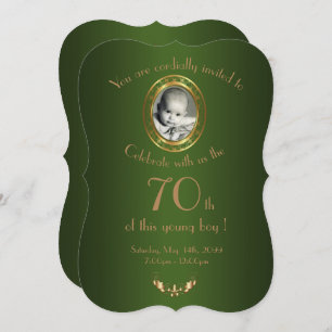 Any age, Birthday Party Invitation Man,photo,Green