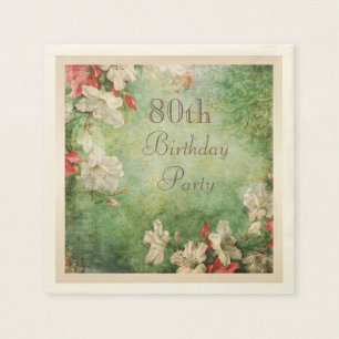 Any Age Birthday Party Shabby Chic Hibiscus Napkin