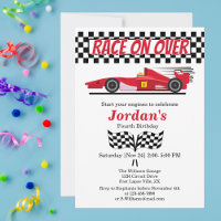 Any Age Birthday Red Formula Car Race on Over 