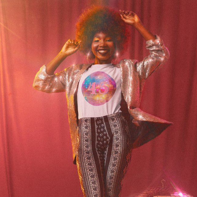 Any Age Birthday Retro Hot Pink Disco Ball T-Shirt (Creator Uploaded)