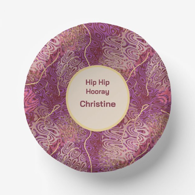 Any Age Birthday Silhouette Stencil Art Pattern Paper Plate (Front)