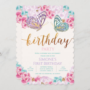 ANY AGE - Butterfly Birthday Invitation