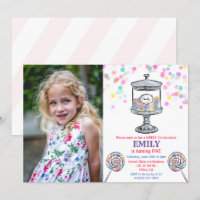 ANY AGE - Candy Jar Sweet Birthday Invitation