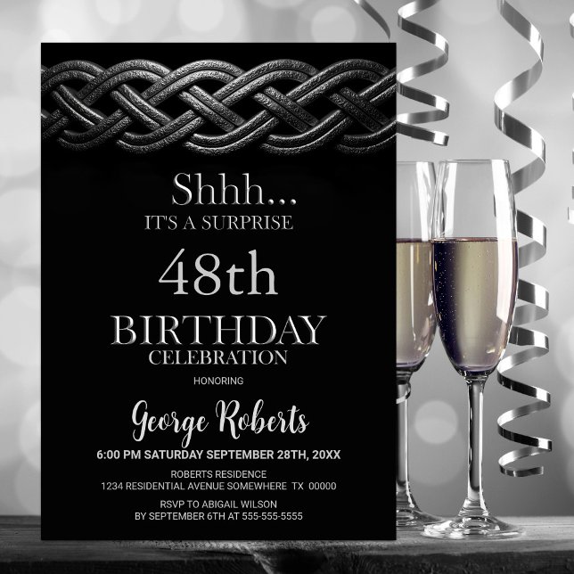 Any Age Celtic Knot Surprise Birthday Party Invitation (Creator Uploaded)