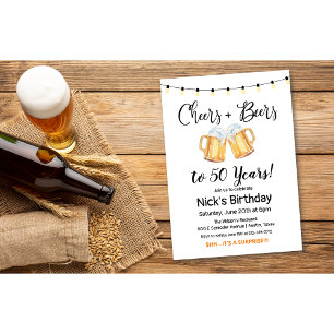 ANY AGE - Cheers and Beers Birthday Invitation