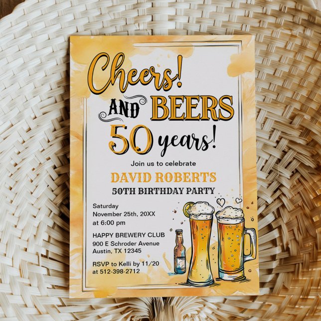 Any Age Cheers And Beers Surprise Birthday Invitation (Creator Uploaded)