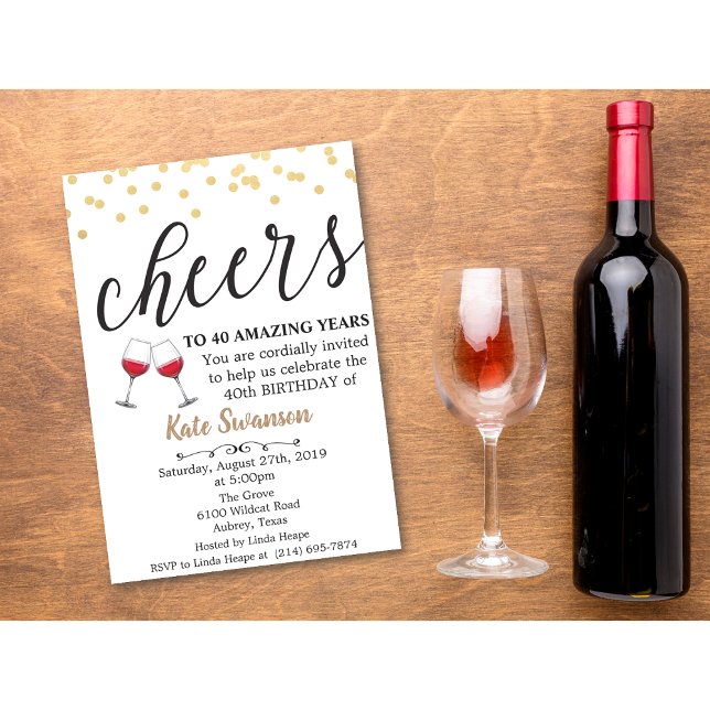 ANY AGE - Cheers Wine Birthday Invitation (Creator Uploaded)