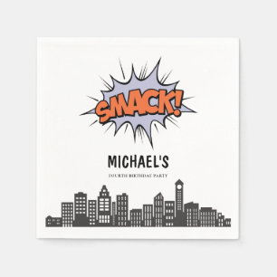 Any Age Comics Book Superhero Birthday Napkin