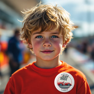 Any Age Customizable Race Car Birthday 6 Cm Round Badge