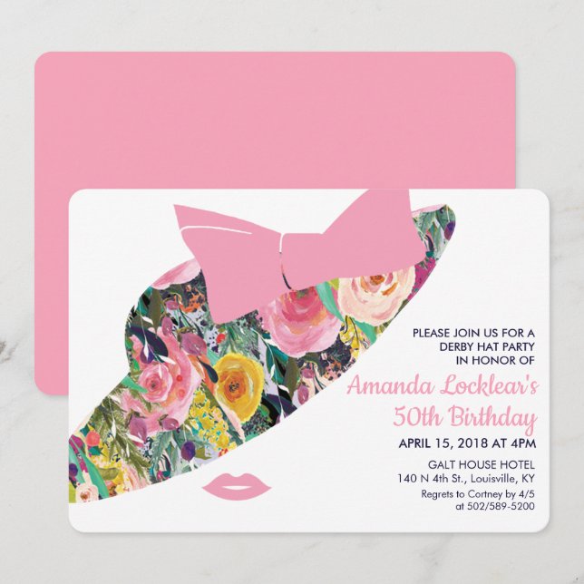 ANY AGE - Derby Birthday Party Invitation (Front/Back)