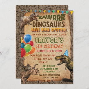 ANY AGE - Dinosaur Birthday Party Invitation