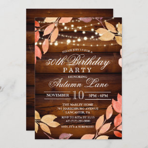 ANY AGE - Fall Adult Birthday Party Invitation