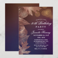 ANY AGE - Fall Leaves Birthday Invitation