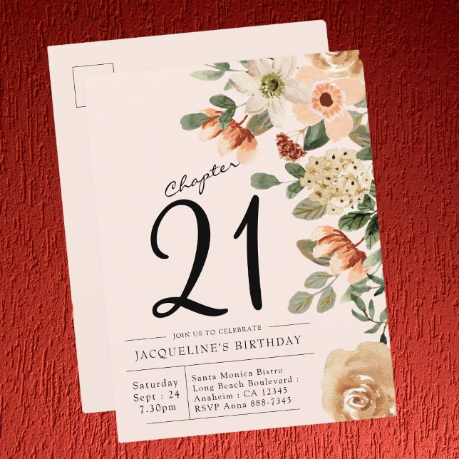 Any Age Floral Watercolor Birthday Invitation (Creator Uploaded)