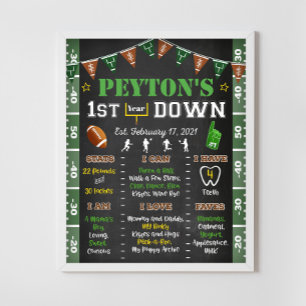 ANY AGE - Football Milestone Birthday Poster