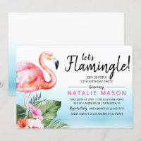 ANY AGE - Let's Flamingle Birthday Invitation