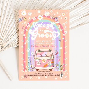 ANY AGE Let's Get Groovy Van Birthday Invitation