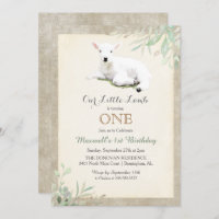 ANY AGE - Little Lamb Birthday Invitation