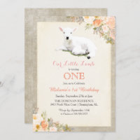 ANY AGE - Little Lamb Birthday Invitation