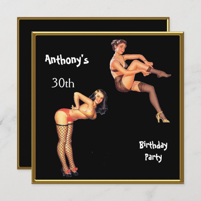 Any Age Men's Birthday Party Invitation (Front/Back)