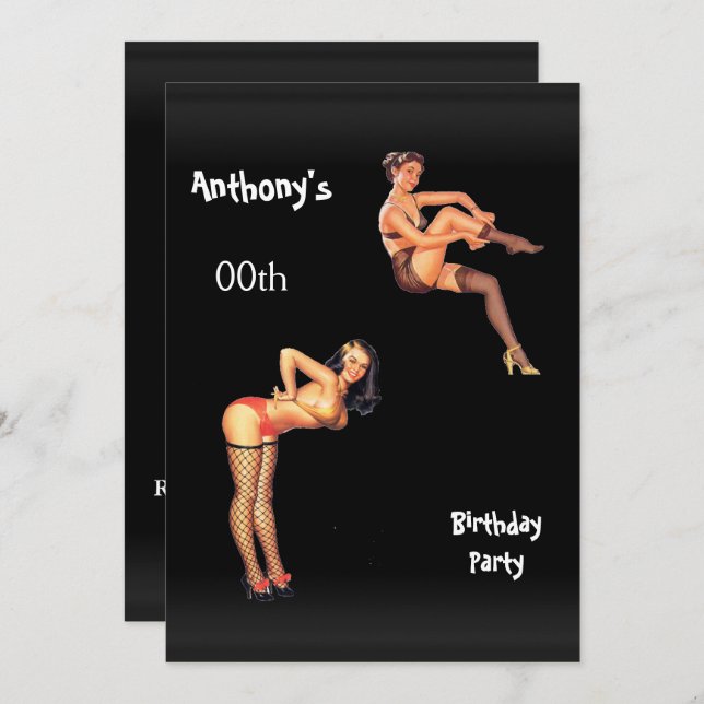 Any Age Men's Birthday Party Invitation (Front/Back)