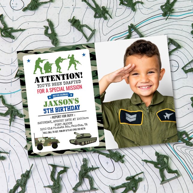 ANY AGE - Military Birthday Photo Invitation (Creator Uploaded)