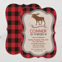 ANY AGE - Moose Boy Birthday Invitation