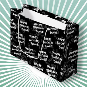 Any age & name personalised happy birthday large gift bag