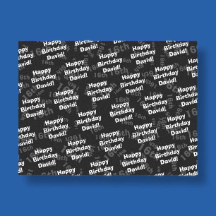 Any age & name personalised happy birthday tissue paper