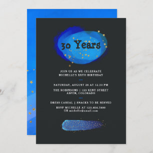 Any Age Night Sky Space Stars Fantasy Birthday Invitation
