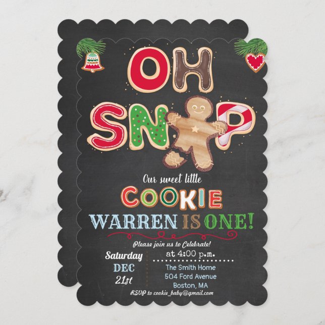 ANY AGE - Oh Snap Gingerbread Birthday Invitation (Front/Back)