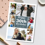 Any Age Photo Collage Folded Birthday Greeting Card<br><div class="desc">Elevate the birthday celebration with this exquisitely personalised birthday card. This exceptional design boasts a captivating collage of ten fully customisable photos, creating a visual masterpiece that captures cherished memories. Alongside this, you have the opportunity to add your own unique details and heartfelt message, ensuring a truly one-of-a-kind greeting. Whether...</div>