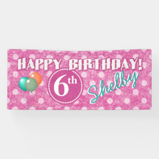 Any Age Polka Dot Birthday 2 Banner