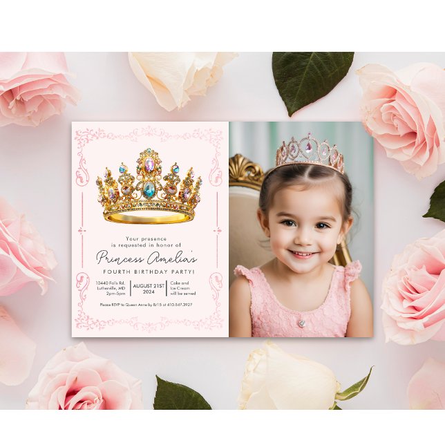 ANY AGE - Princess Crown Fairytale Birthday Invitation (Creator Uploaded)