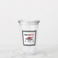 Any Age Race on Over Vintage Red Blue Race Car