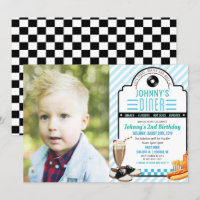 ANY AGE - Retro Diner Birthday Photo Invitation