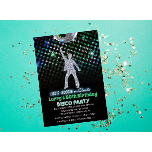 ANY AGE - Retro Disco Birthday Party  Invitation