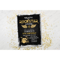 ANY AGE - Rockstar Drum Set Birthday Invitation