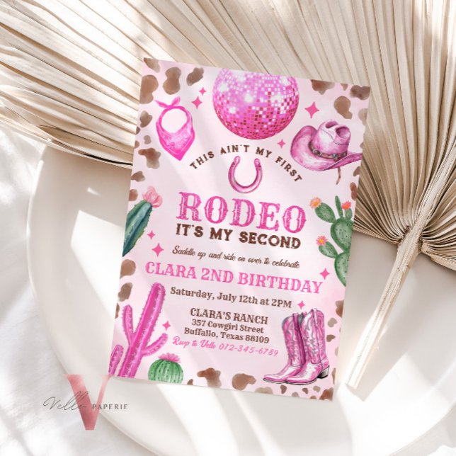 ANY AGE RODEO Cowgirl Pink Birthday Invitation (Creator Uploaded)