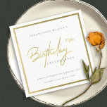 ANY AGE SIMPLE ELEGANT GOLD TYPOGRAPHY BIRTHDAY NAPKIN<br><div class="desc">If you need any further customisation or any other matching items,  please feel free to contact me at info@yellowfebstudio.com</div>