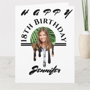 Any Age Simple Photo Personalised Birthday Card