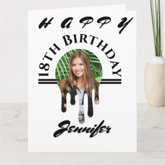 Any Age Simple Photo Personalised Birthday Card